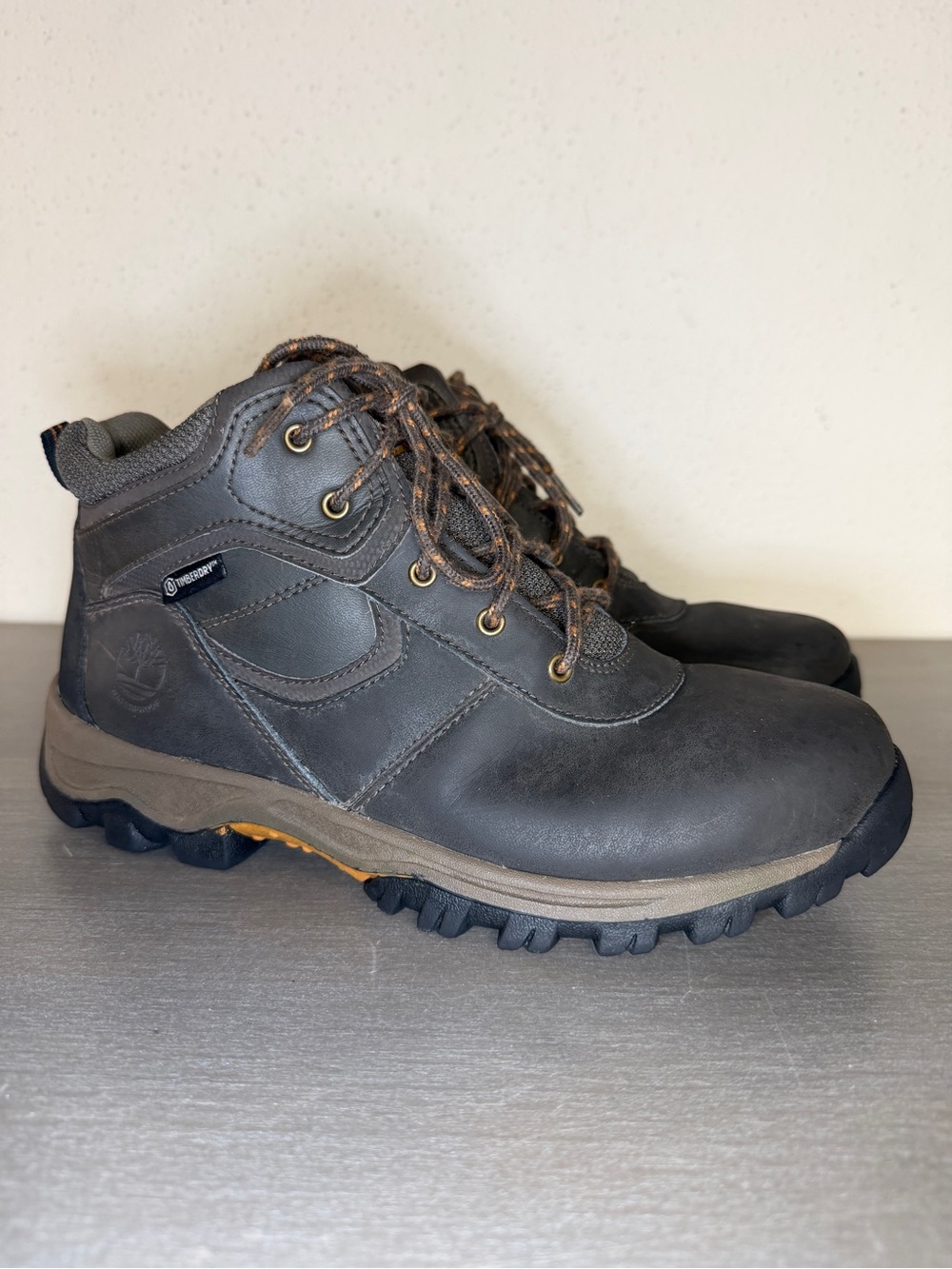 Timberland Mt Maddsen Mid Waterproof Hiking Boots Brown Leather A141B Boys 6